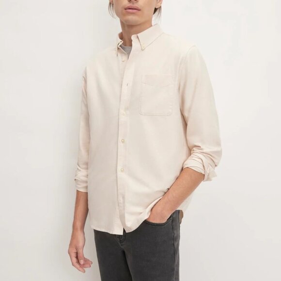Everlane The Relaxed Oxford Organic Cotton Button Long Sleeve Shirt, Apricot - Picture 7 of 14